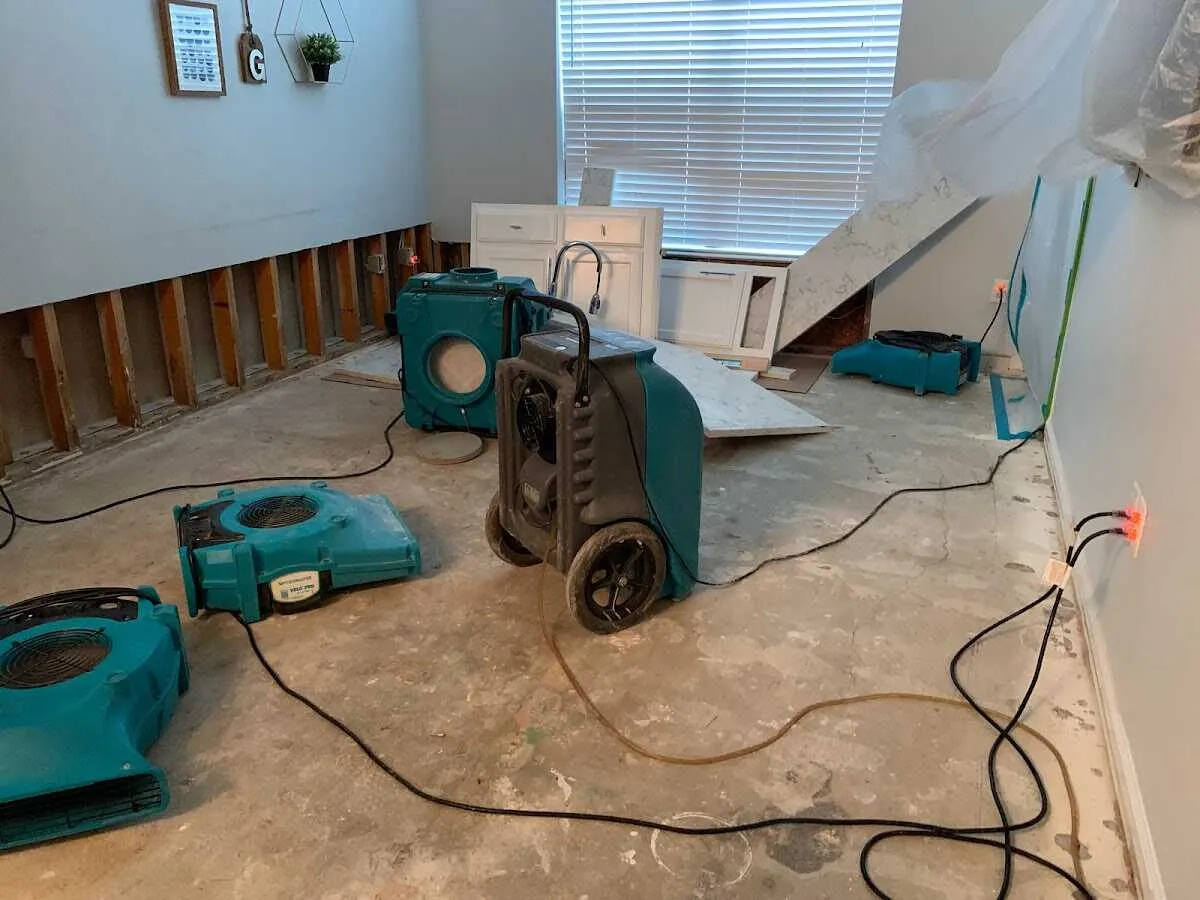 Dehumidifier in flood-cut room for Water Damage Restoration in Fort Pierce
